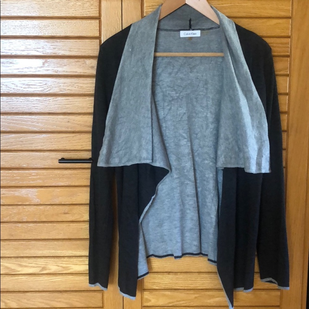 Calvin Klein Two tone Gray Cardigan Sweater (S)